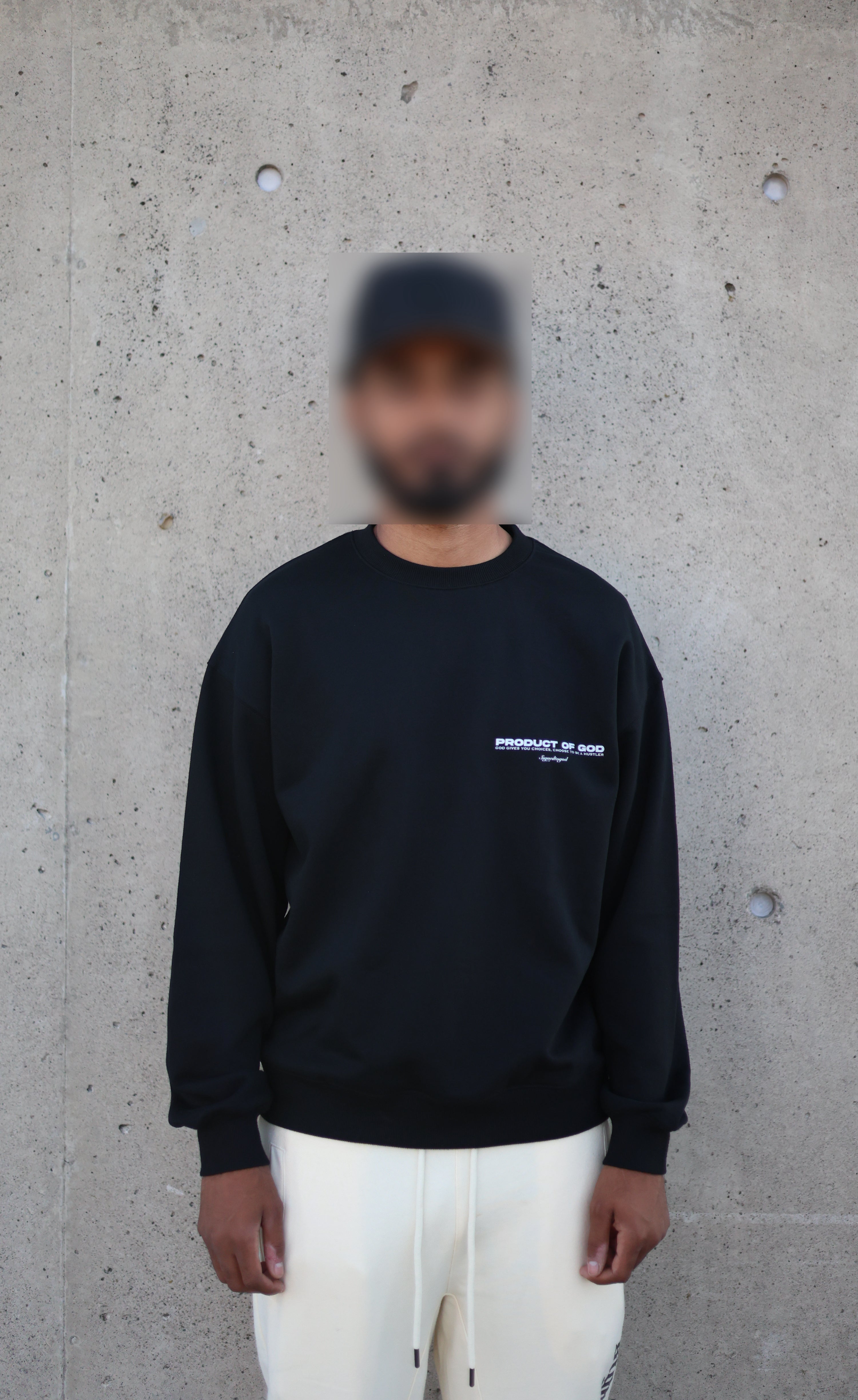 Oversized Streetwear Sweatshirt close up model picture for our clothing store