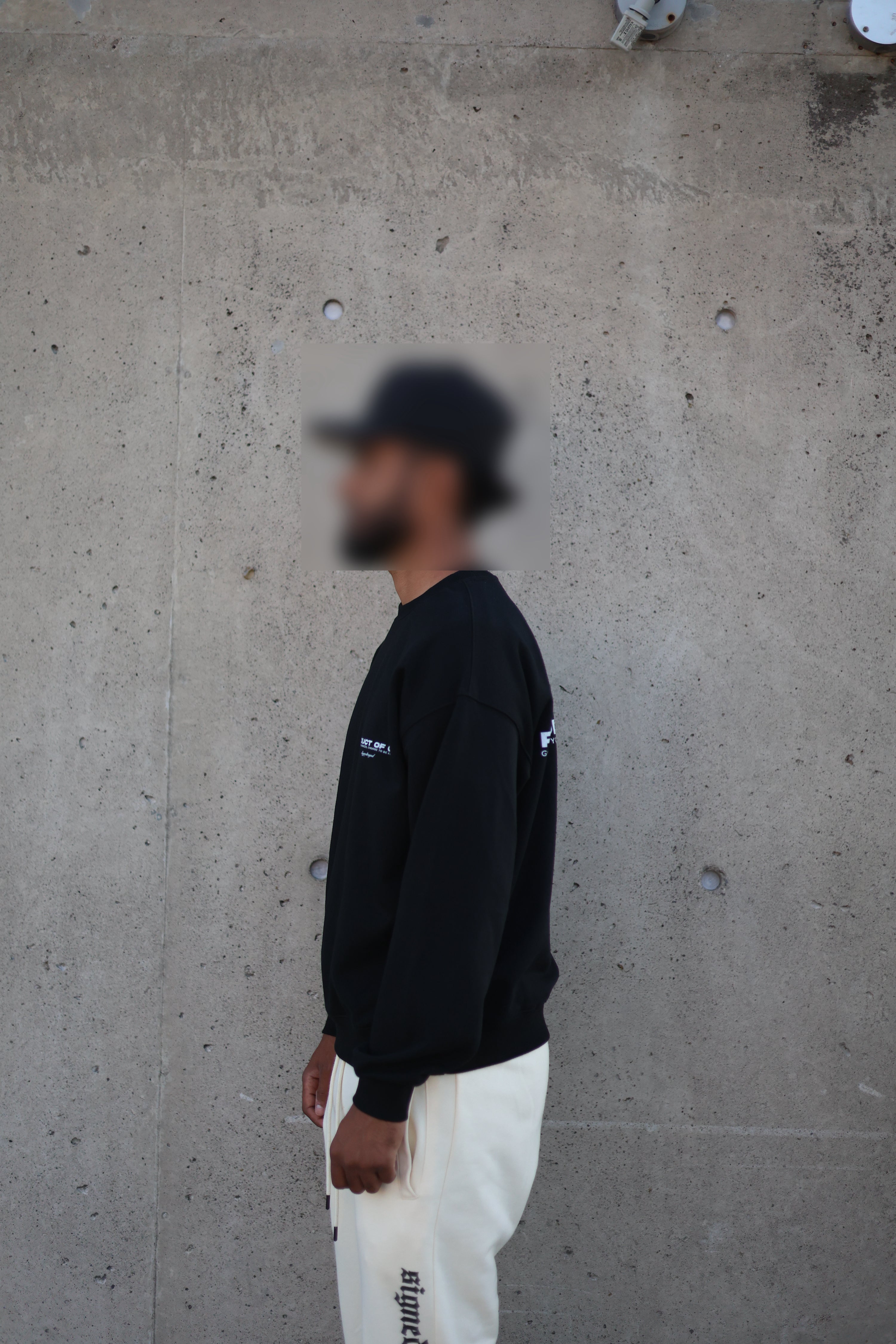 Oversized Streetwear Sweatshirt side  model picture for our clothing store